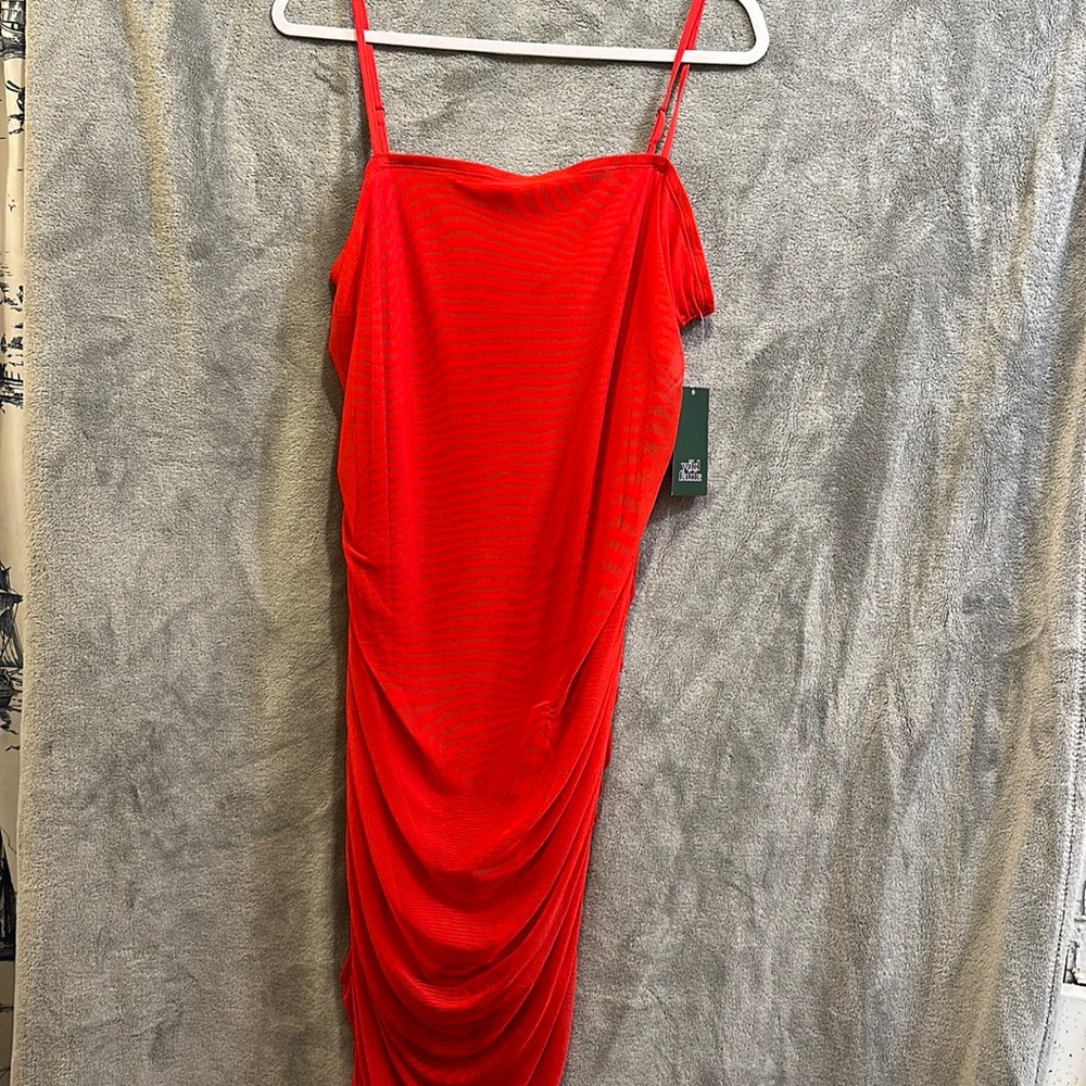 NWT-Red Rouched Dress